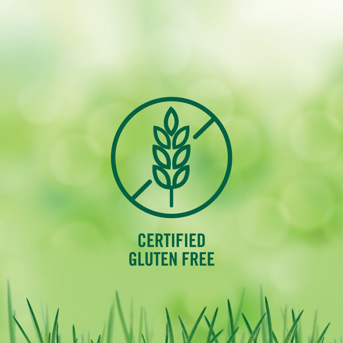 The Certified Gluten Free logo features a stylized wheat stalk crossed out within a circle.