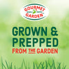 Gourmet Garden logo with the text Grown &amp; Prepped from the Garden.
