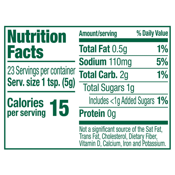 Nutrition facts label for a product with 10 calories per serving.