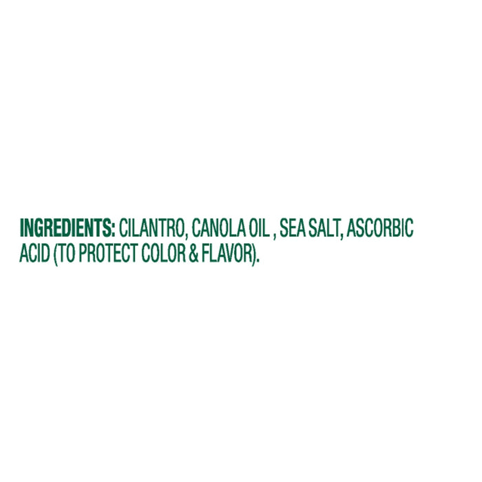 Ingredients for the product include cilantro canola oil sea salt and ascorbic acid.