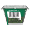 A side view of the Gourmet Garden Cilantro Seasoning Chopped .35 Oz container displays the barcode and important product information, including the statement that it is sold by weight and not volume.