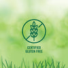 The Certified Gluten Free logo features a stylized wheat stalk crossed out within a circle.