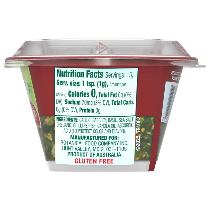 A container of Gourmet Garden Lightly Dried Herbs, a product of Australia.