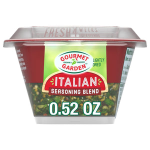 A container of Gourmet Garden Italian Seasoning Blend, lightly dried, with a net weight of 0.52 oz.