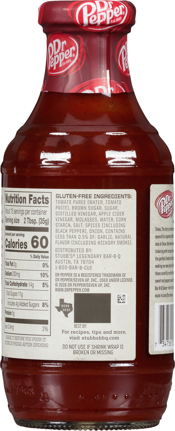 Stubb's® Dr Pepper Barbecue Sauce, 18 oz