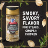 A jar of McCormick Smoky Garlic &amp; Rosemary Finishing Salt a limited edition seasoning for steaks chops and chicken.