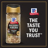 A bottle of McCormick Balsamic &amp; Herb Finishing Salt a limited edition product.