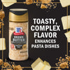 A jar of McCormick Brown Butter Finishing Salt with a tagline that reads Toasty Complex Flavor Enhances Pasta Dishes.