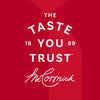 A promotional graphic for the Mccormick Finishing Sugar Caddy 4Ct features the McCormick logo and the slogan The Taste You Trust on a red background.