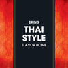Bring Thai Style flavor home, as shown in this promotional image with a black center panel and ornate red borders.