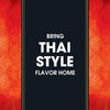 Bring Thai Style flavor home, as shown in this promotional image with a black center panel and ornate red borders.