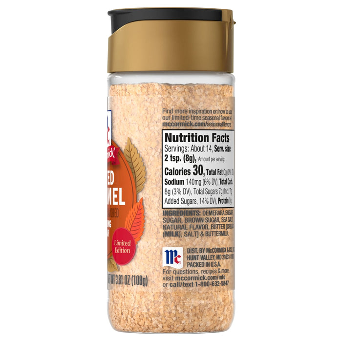 A container of McCormick Minced Onion with its nutrition facts label visible.
