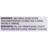 The ingredients list for Lawry'S Adobo Seasoning, 38 Oz, is displayed in English and Spanish, detailing components like salt, garlic, and black pepper.