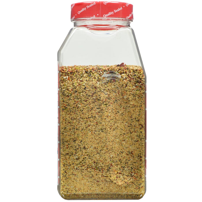 A glass jar of McCormick Grill Mates Montreal Steak Seasoning.