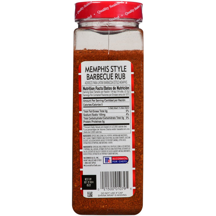 Lawry's Memphis Style Barbecue Rub, 25.0 oz