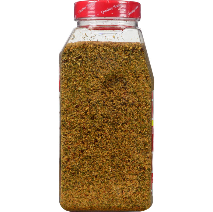 A glass jar of McCormick Grill Mates Montreal Steak Seasoning.