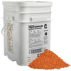 A white bucket of Lawry's Taco Seasoning Mix with a pile of the seasoning in front of it.