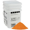 A white 50-pound bucket of Lawry'S Seasoned Salt sits next to a pile of the orange-brown granular spice.