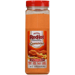 A container of Frank's RedHot Original Seasoning.