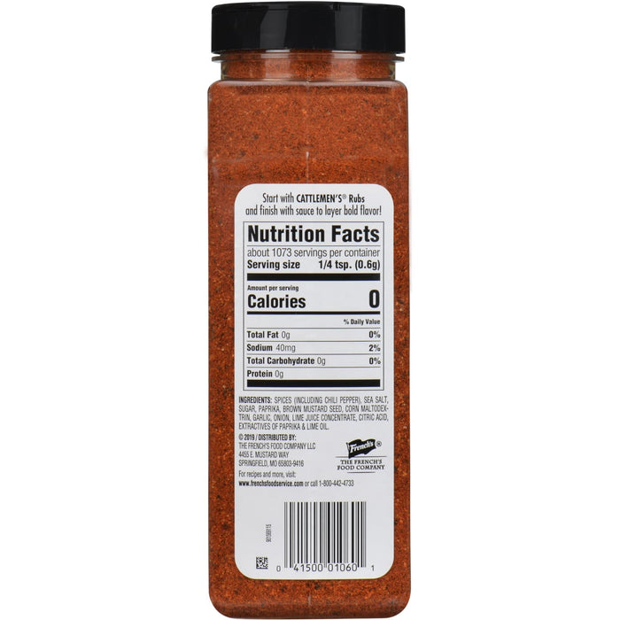 A bottle of French's Cattlemen's Rubs seasoning.