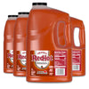 A product shot shows four large, one-gallon jugs of Franks Red Hot Original Cayenne Pepper Hot Sauce Red Hot 128 Oz arranged in a row against a white background.