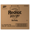 A brown cardboard shipping box from The French's Food Company for Frank'S Redhot Buffalo Wing Sauce, containing 4 x 1 gallon bottles for a total net of 4 gallons.