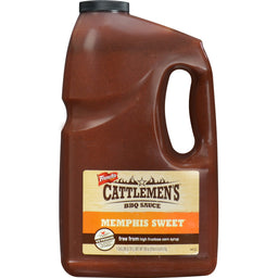 A gallon jug of French's Cattlemen's Memphis Sweet BBQ Sauce.