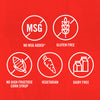 This illustration shows dietary information, indicating the product is Kosher, MSG-free, gluten-free, free of high fructose corn syrup, vegetarian, and dairy-free.