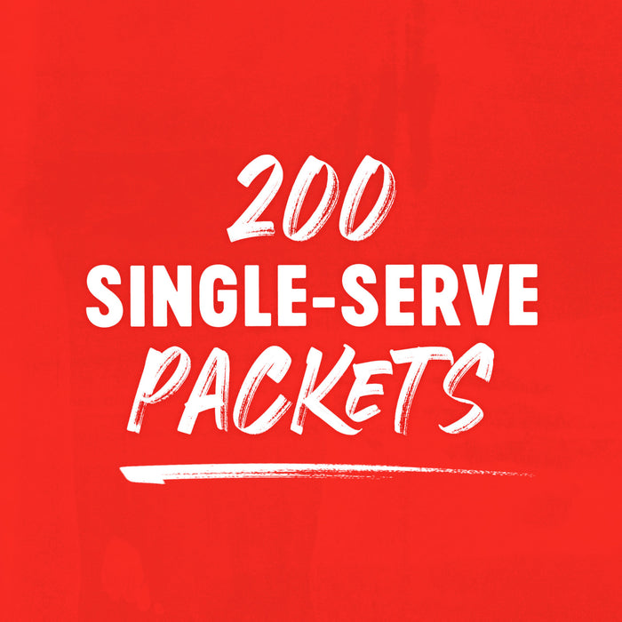 Two packets of Frank's RedHot Original Cayenne Pepper Sauce with text that reads 'A premium blend of aged cayenne peppers, it's the perfect blend of flavor &amp; heat.'