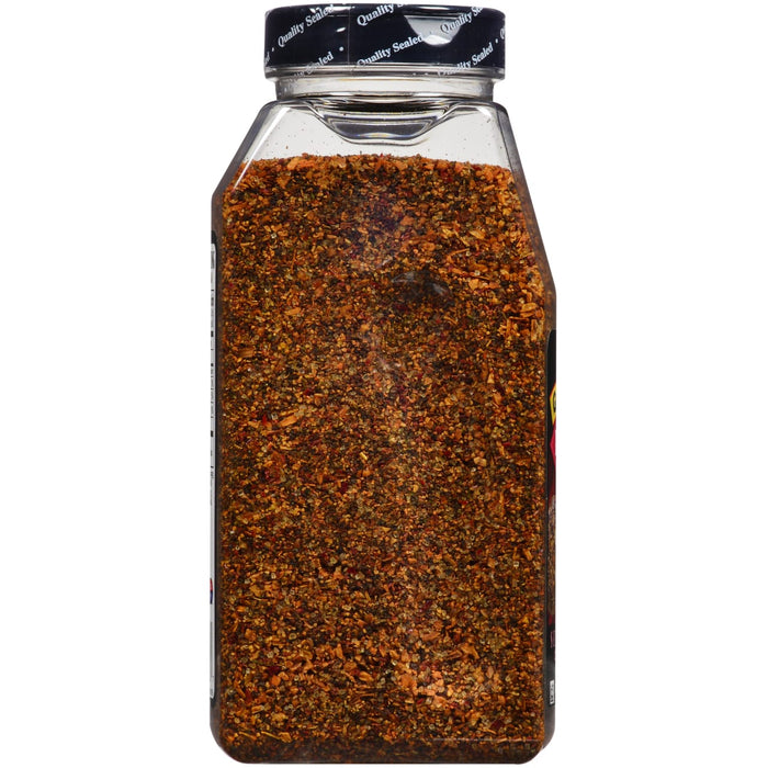 A glass jar of McCormick Grill Mates Montreal Steak Seasoning.