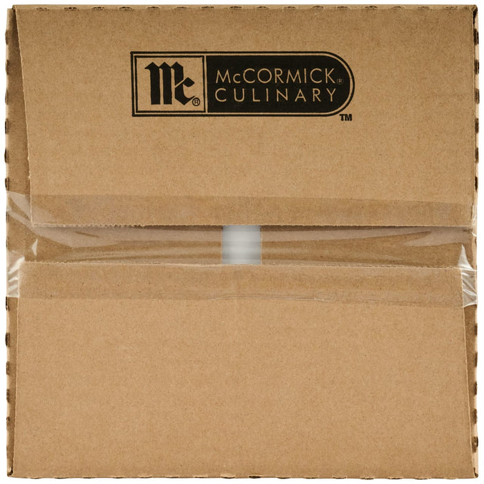 A sealed cardboard shipping case for Mccormick Culinary Crushed Jalapeno Pepper, 11.28 Oz, is shown with the black McCormick Culinary logo printed on the top flap.