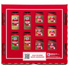 A red background with snowflakes and white text that says '10 Must-Have Ingredients.'