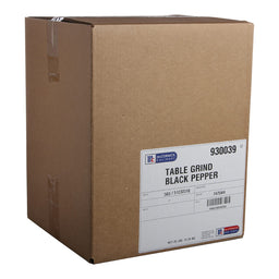 A cardboard box of McCormick Culinary Table Grind Black Pepper.