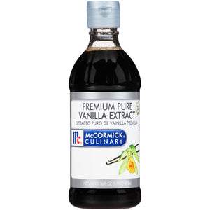 A bottle of McCormick Culinary Premium Pure Vanilla Extract.