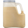 A clear plastic jug filled with a yellow powder.