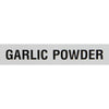 A white label with the text GARLIC POWDER in black.