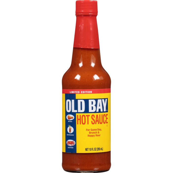 A bottle of Old Bay Hot Sauce, a limited edition product.