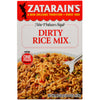 A box of Zatarain's New Orleans Style Dirty Rice Mix with a serving suggestion of the rice on the front.