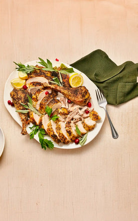 smoked turkey on a platter