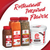 A collection of Lawry's seasoning products, including seasoned pepper, chipotle cinnamon rub, salt-free seasoning, and seasoned salt.