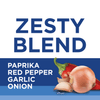 Image featuring the text ‘Zesty Blend. Paprika red pepper garlic onion