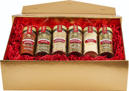 A gift box containing a selection of The Spice Lab spices and a small spoon.