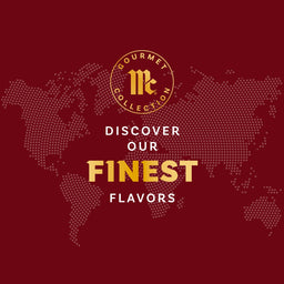 Murrays Collection advertisement featuring a world map and the text Discover Our Finest Flavors.