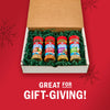 A gift box filled with four bottles of Kinder's seasonings, perfect for gift-giving.