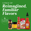 Five McCormick Flavor Forecast products: Aji Amarillo seasoning egg topping seasoning Cake Batter flavor RedHot Dill Pickle hot sauce and RedHot Honey Squeeze hot sauce.