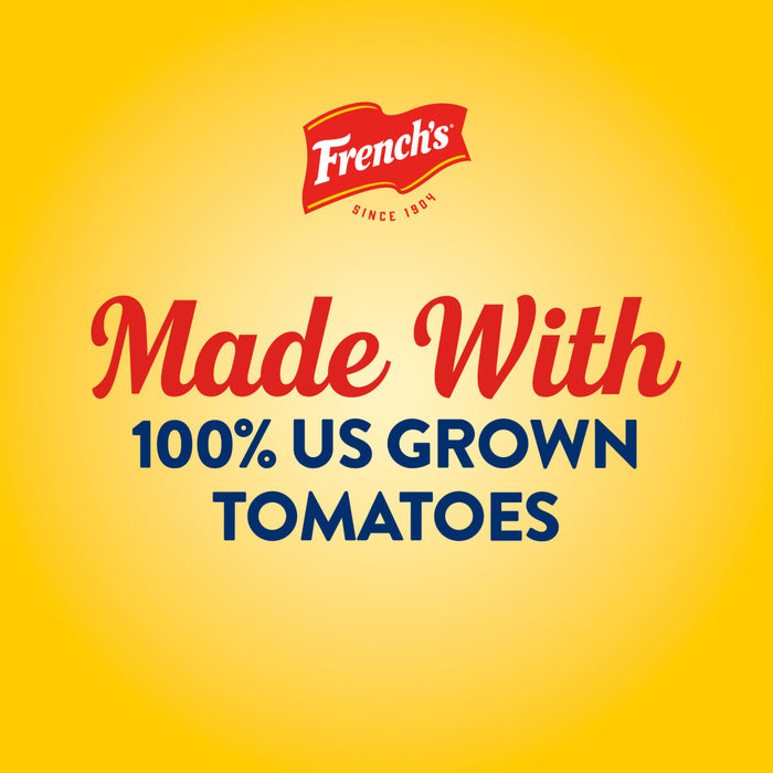 French's logo with the text Made With 100% US GROWN TOMATOES.