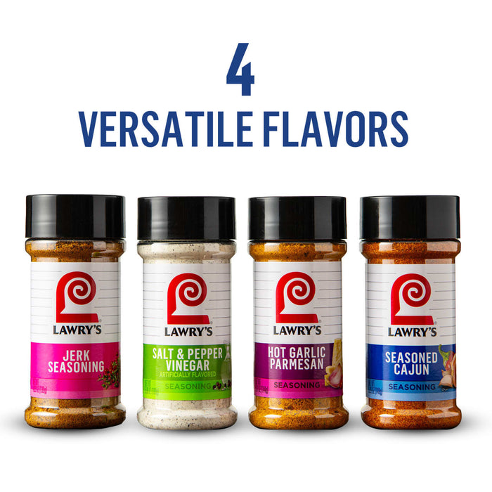 A collection of four Lawry's spice blends, highlighting their versatile flavors.