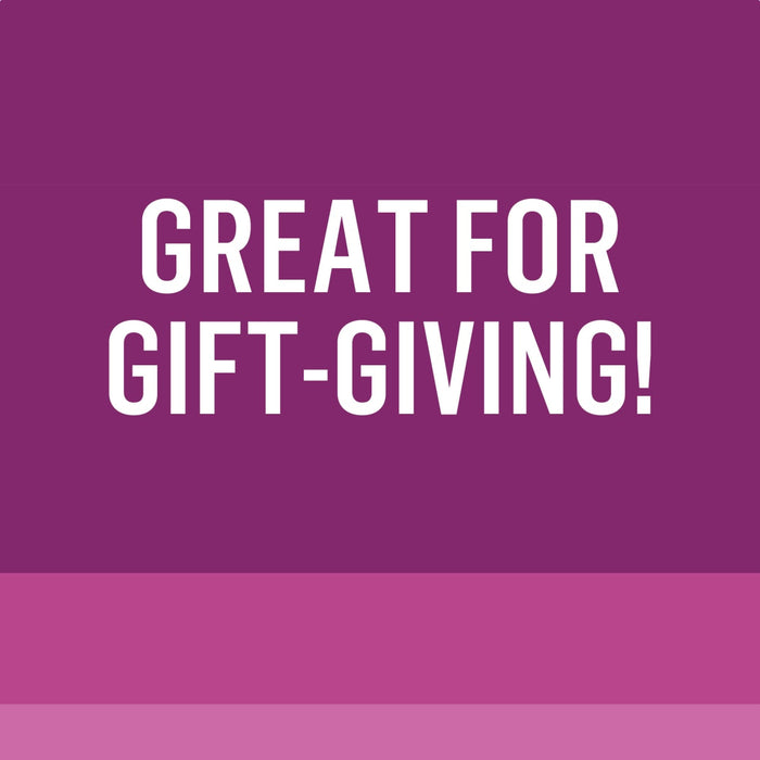 A purple graphic with the text Great for Gift-Giving.