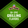 This image features the McCormick Grill Mates logo and text that reads 50+ EPIC GRILLING FLAVORS.