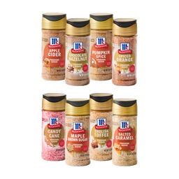 A collection of McCormick spice blends for fall baking, including pumpkin spice and apple pie spice.